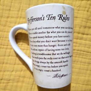 Jefferson's Ten Rules White Mug